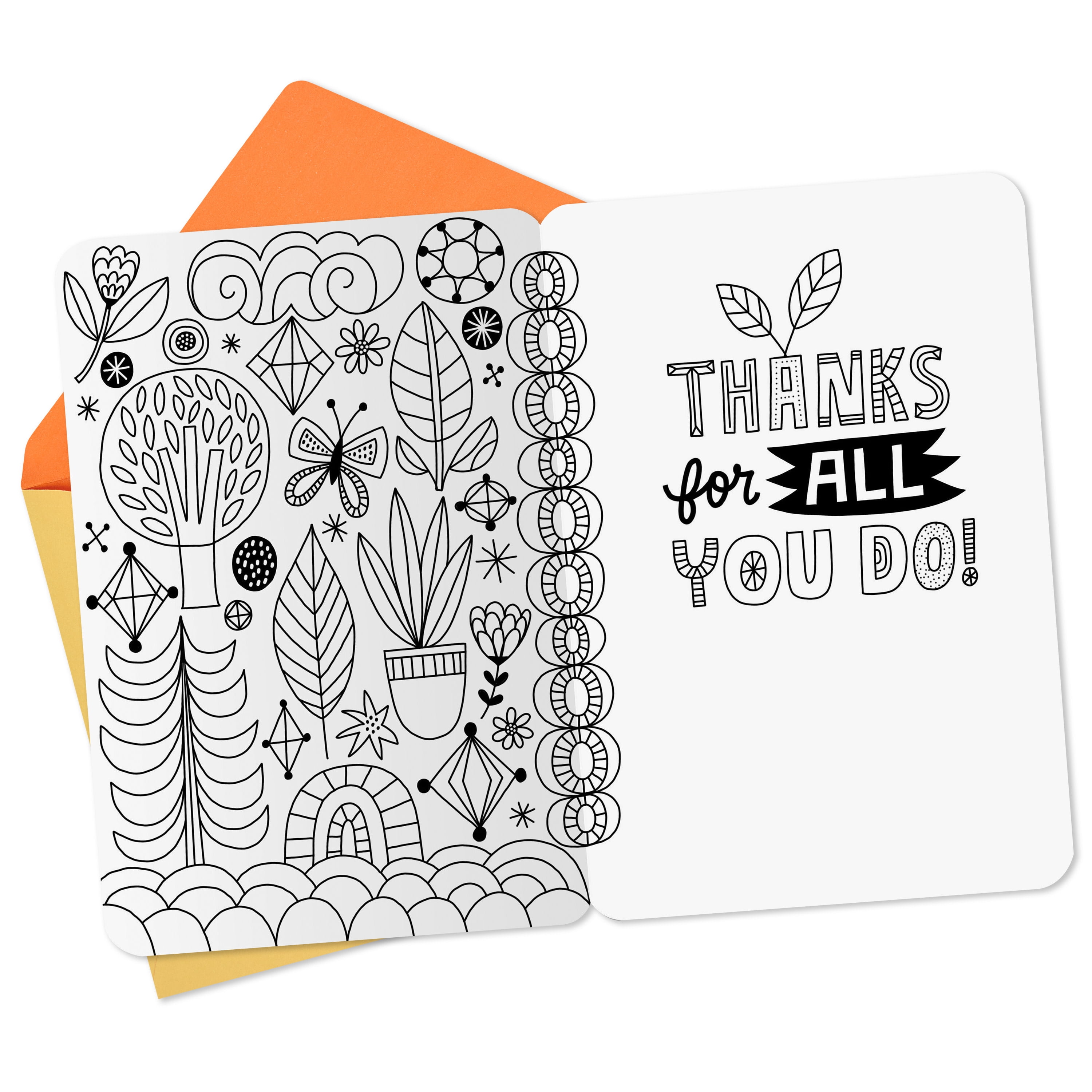 Hallmark Just Because Crayola Coloring Thank You Card (You Make The World Better)