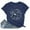 Blue, variant on QHWAUAKFBN T Shirts For Women Trendy Loose Fit Summer Fun Letter Print Comfortable Fashionable Fit Colored Cotton Short Sleeved Tshirts Top