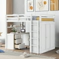 thumbnail image 3 of Euroco Full Loft Bed with Wardrobe, Storage Shelf and Cabinet, Desk and Drawers,  White, 3 of 13