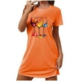 thumbnail image 2 of Shorts pour Femmes, Chemises à Manches Courtes pour Femmes, Chemise de Nuit Courte Surdimensionnée pour Femmes Mode avec Imprimé sur la Poitrine Robe de Nuit à Manches Courtes, 2 of 5