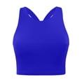 thumbnail image 4 of xfsWaSs Womens Tank Tops with Built In Bras High Neck Racerback Sports Bra Padded Workout Crop Tops Solid Color Summer Athletic Yoga Top, 4 of 4