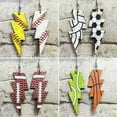thumbnail image 2 of Lightning Wood Cut Geometric Football Print Baseball Women Sport Earrings, 2 of 9
