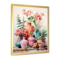 thumbnail image 2 of Designart "Artisanal Floral Pottery Perfection IV" Geometric Framed Wall Art - Bohemian Pink Boho Pottery Bedroom Framed Canvas Wall Art, 2 of 6