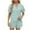 Green, variant on Womens Summer 2 Piece Sets Plus Size Fashion Solid Color V Neck Home Suit Solid Color Casual Loose Fitting Pajamas Twopiece Set Of Short Sleeved Shorts For Going Out Sets