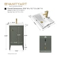 thumbnail image 2 of Vanity Art 20" Bathroom Vanity Cabinet with Ceramic Undermount Sink, Free Standing Storage Cabinets with Ceramic Countertop, and Removable Shelve, 2 of 6