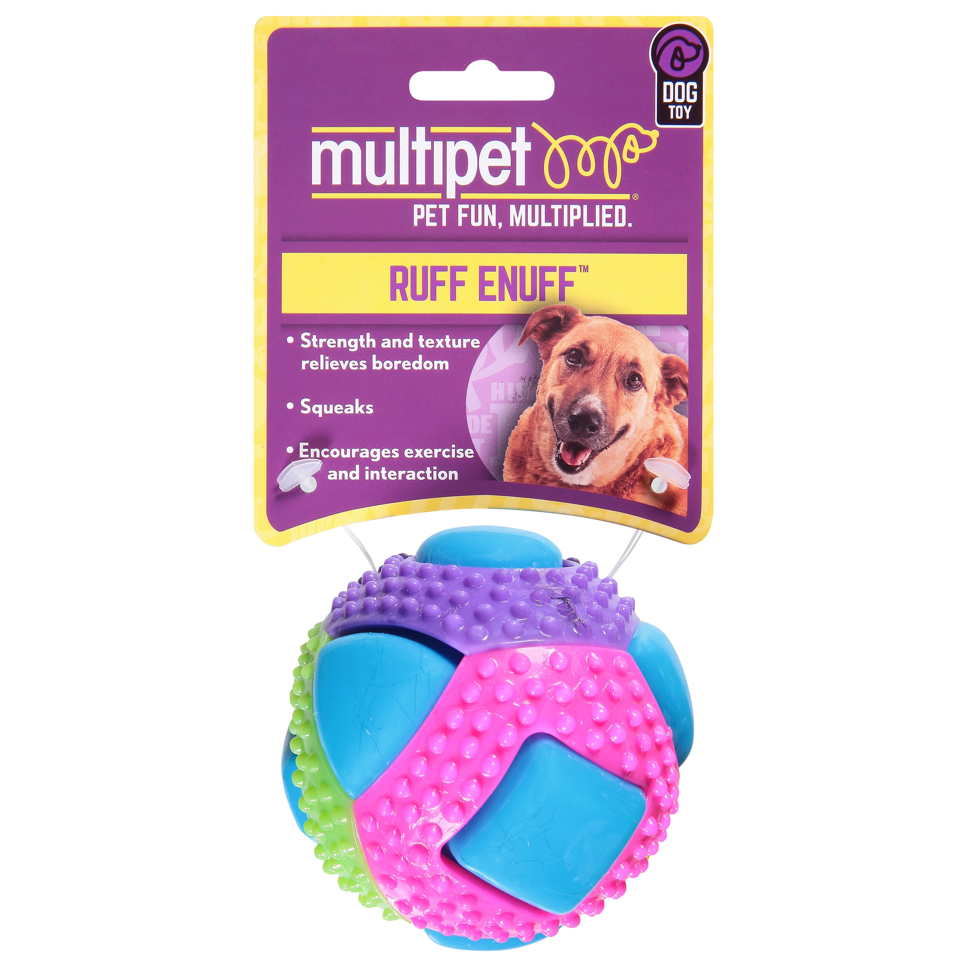 Multipet Theo TPR Ball Dog Toy, Assorted, 8 Squeakers
