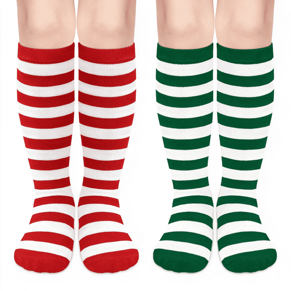 OQRKI Kids Soccer Socks Toddler Soccer Socks Girls Boys Soccer Socks Kids Tube Socks with Stripes Toddler Knee High Socks Knee Highs