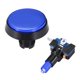 thumbnail image 2 of Juego de botón pulsador redondo de 60 mm, interruptor pulsador LED iluminado de 12V con microinterruptor para arcade de video, azul, 2 piezas, 2 of 5