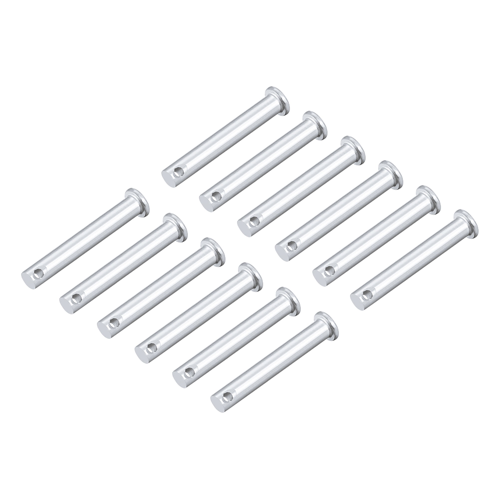 Single Hole Clevis Pins 8mm x 20mm Flat Head Zinc-Plating Solid Steel Pin 20Pcs 