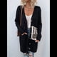 thumbnail image 5 of Suéter Cárdigan de Larga para Mujer, Otoño e Invierno, Tejido de Punto , con Botones Delanteros, Abrigo Negro XL, 5 of 7
