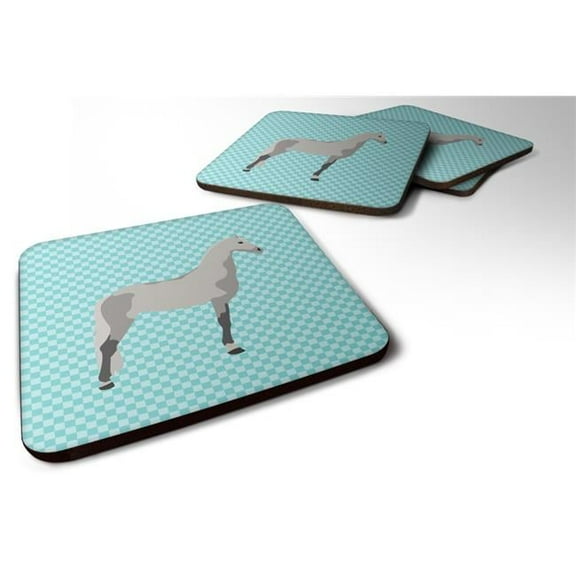 Carolines Treasures BB8082FC Orlov Trotter Horse Blue Check Foam Coaster, Set of 4