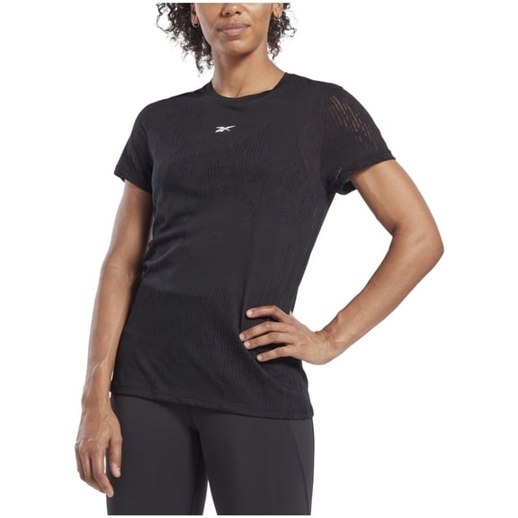Reebok Womens Burnout Basic T-Shirt, Black, Small