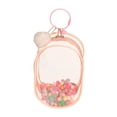 thumbnail image 2 of Mini bolsa de almacenamiento para muñecas, portátil, con cierre de cremallera, para niños y adultos, 12 x 7,5 x 18 cm rosa con bola, 2 of 9