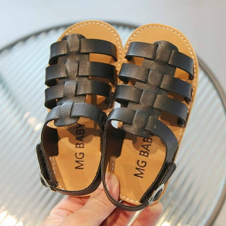 

Leutsin Toddler Girls Sandals Soft Rubber Flats Beach Shoes Summer Baby Open-Toe Shoes（15M-7Y)