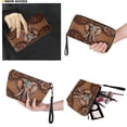 thumbnail image 4 of ZUXONGSY Leather Elephant Daisy Flower Print Tote Bag with Portable Cosmetic Bags Purse for Women PU Top Handle Satchel Set with Waterproof Travel Toiletry Bag Credit Card Holder Wallet, 4 of 4