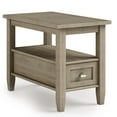 thumbnail image 1 of SIMPLIHOME Warm Shaker SOLID WOOD 14 inch Wide Rectangle Rustic Narrow Side Table in Distressed Grey with Storage, 1 Drawer, 1 Shelf, for the Living Room and Bedroom, 1 of 2