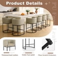 thumbnail image 4 of ClinQ 26" Counter Height Bar Stools Set of 4, PU Leather Barrel Bar Chairs with Back and Arms for Kitchen Island, Gray, 4 of 13