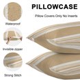 thumbnail image 5 of Lumbar Pillow Covers 20x12 Inch Set of 2, Vintage Tan Brown Striped Waterproof Outdoor Pillow Covers, Farmhouse Modern Stripes Boho Linen Decorative Cushion Pillowcases for Patio Garden Couch Bed, 5 of 9