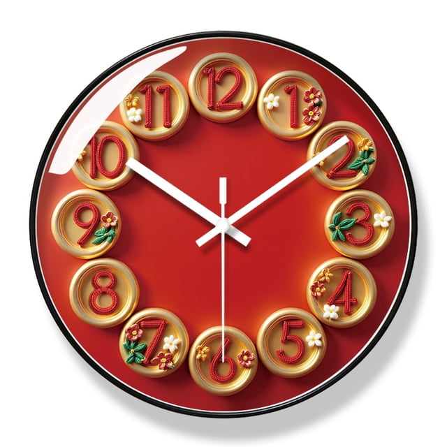 Reloj de pared de lujo con diseño moderno de 30 cm con número floral