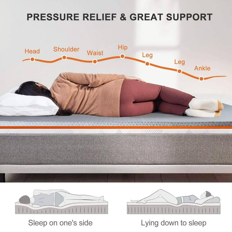3 Inch Gel Memory Foam Mattress Topper Queen Size, Mattress Pad Cover for  Pressure Relief, Bed Topper with Removable Rayon Made from Bamboo  Cover，Soft