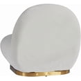 thumbnail image 3 of Leif White Plush Glam Lounge Chair: 360° Swivel, Chic Loop Yarn Fabric, Ergonomic Foam, Gold Base - Modern American Design for Living Spaces, 3 of 4