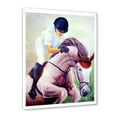 thumbnail image 2 of Designart 'Jockey On Galoping Pink Horse' Farmhouse Framed Art Print, 2 of 4