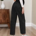 thumbnail image 6 of Maternity Jeans for Women Stretch Denim Pants Comfortable Belly Support Wide Leg Trousers Casual Outfit Black L, 6 of 6