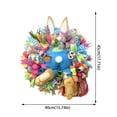 thumbnail image 3 of Noothes Easter Bunny Wreath for Spring Door Decor, Reusable Indoor Outdoor Wall Window Garland with Farmhouse Style, 3 of 9