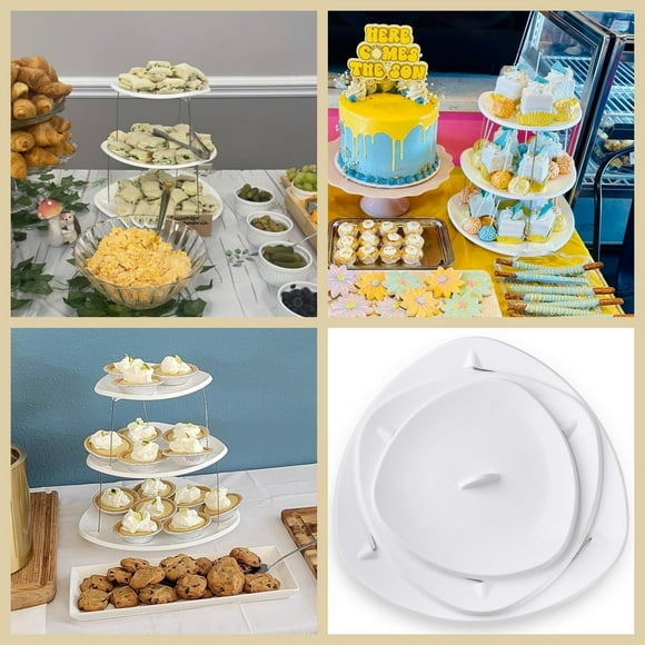 pstuiky Plates Folding Fruit Tray Foldable Fruit Multi Bowl 3 Tier Party Tray Sale