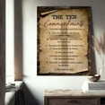 thumbnail image 2 of 10 Commandments Wall Art Bible Verse Ten Commandments Canvas Pictures Wall Decor Christian Religious Inspirational Quotes Poster Framed Artwork Painting For Kids Bedroom Bathroom Church 12"X16", 2 of 6