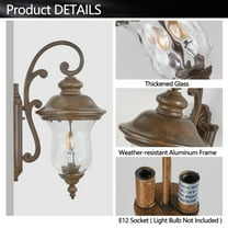 ACE-LIGHTS,Vintage Outdoor Wall Lantern with Clear Glass Shade(1 PC & Bulbs Not Included),Weatherproof Exterior Sconce Light,Waterproof Wall Mount Light Fixture for Patio,Porch,Entryway(Brown Bronze)