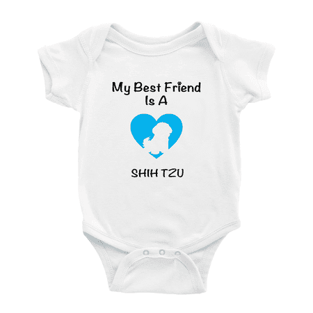 

My Best Friend is A Shih Tzu Dog Funny Baby Romper 0-3 Months