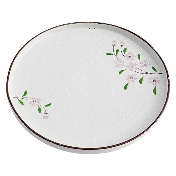 Dinner Plates Ceramic Plate Set - 10" Large Serving Plate Sets - Flat Round Big Porcelain Plates for Kitchen (12Pack, Pink Sakura)