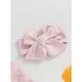 thumbnail image 6 of Yunliwuli Baby Girls Summer Casual Romper Flying Sleeve Solid Color Ruffle Romper with Headband, 6 of 10