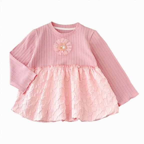 Gubotare Baby Girl Party Dress Newborn Infant Baby Girl Dress Toddler Girl Clothes Halter Backless Sleeveless Flower Sundress Summer Dresses for Girl 18 24 Months (Pink,18-24 Months)