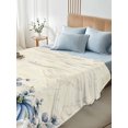 thumbnail image 5 of Queen Flat Sheet Only Retro Country Pumpkins Soft Microfiber Cooling Bedding Sheets Eucalyptus Leaves on Letter Flat Bed Sheet for Hotel,Home Decor, 5 of 9