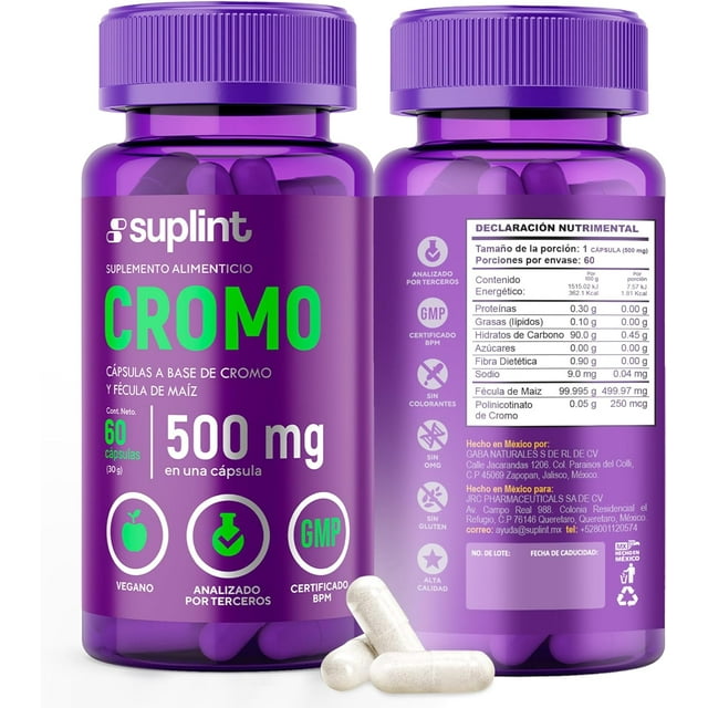 Suplemento Polynicotinato de Cromo 200 MCG para el Metabolismo Saludable y Azúcar en Sangre | Mineral de Apoyo Digestivo | Vegano, Sin OGM | Fabricado en Holanda | 60 Cápsulas
