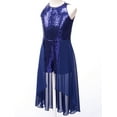 thumbnail image 3 of MSemis Chiffon Sequins Wedding Birthday Party Dress Romper Gowns for Girls Navy Blue 14, 3 of 6