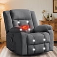 thumbnail image 1 of Lnsenfin Manual Swivel Rocker Recliner Chair with USB Ports Chenille for Living Room,Grey, 1 of 7