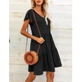 thumbnail image 4 of Zeagoo Short Sleeve Tiered Swing Dress with Pockets Summer Casual Ruffled Dress Cap Sleeve Dresses Flowy Beach Dress, 4 of 6