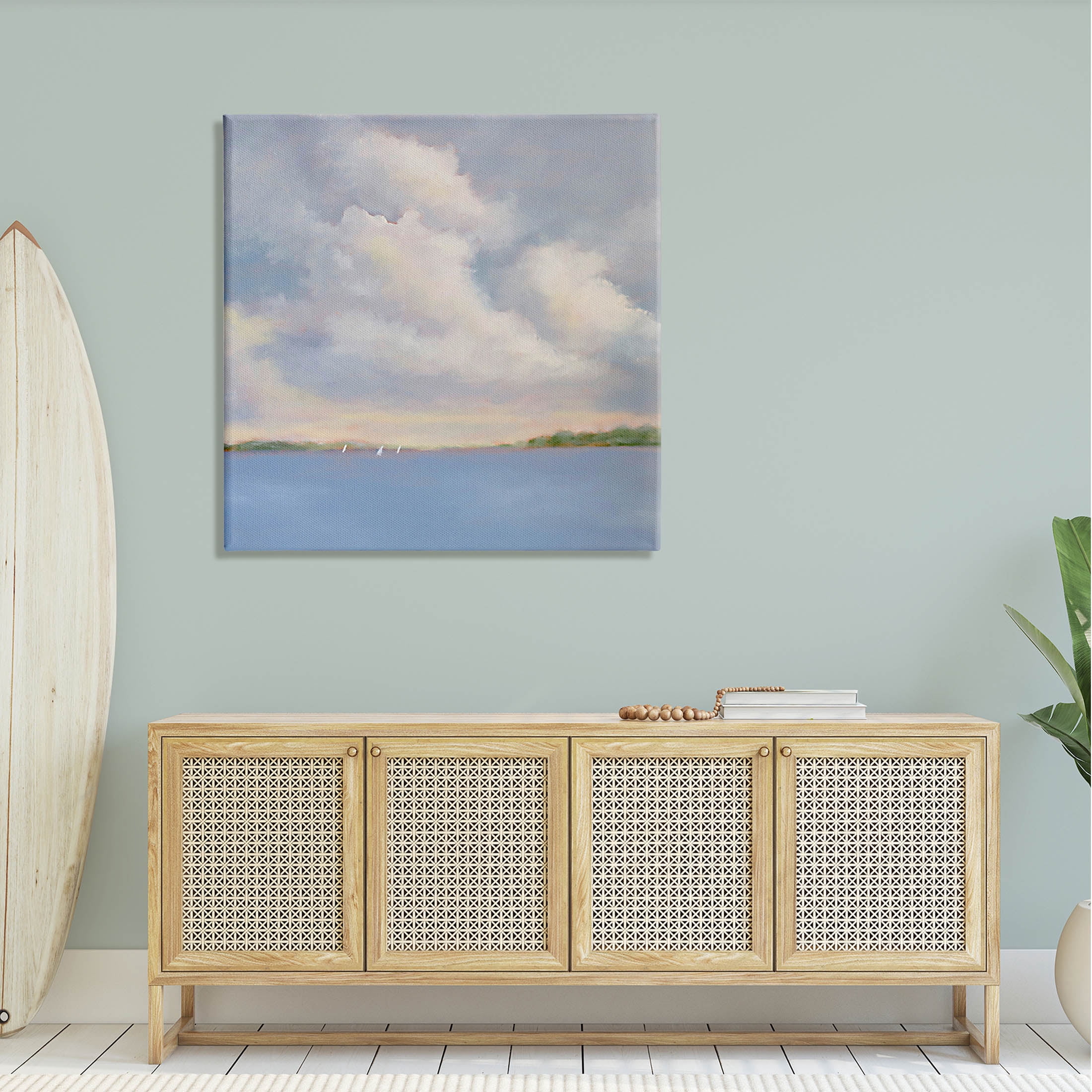 Stupell Industries Vast Cloudy Sky Panoramic Ocean View Painting Gallery Wrapped Canvas Print Wall Art, Design by Catherine Andersen