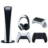 Sony Playstation 5 Digital Edition Console with Extra Black Controller, White PULSE 3D Headset and Surge QuickType 2.0 Wireless PS5 Controller Keypad Bundle