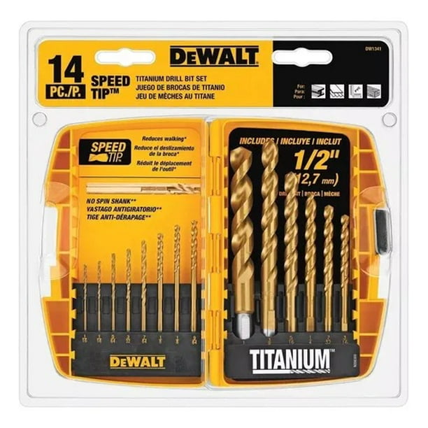 Set de 14 Brocas Para Madera Metal Y Plastic Dewalt DW1341 G