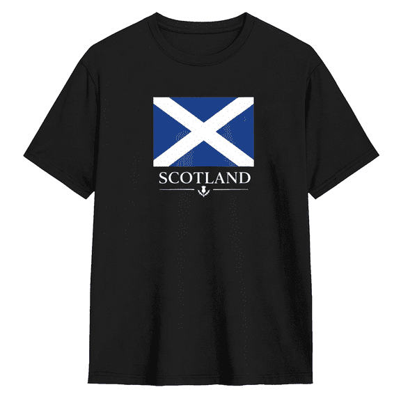 Scotland Flag Retro Graphic Tee for Men and Women, Witty Road Trip Cotton Short Sleeves T-Shirt