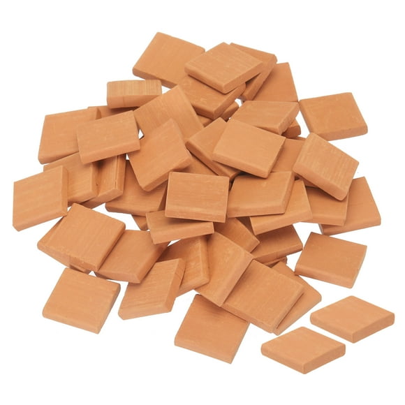 Unique Bargains Miniature Bricks Clay Mini Wall Brick for Model Building Grey Pack of 50 Scale 1/12 19x19x4mm/0.75x0.75x0.16'