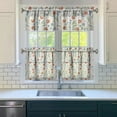 thumbnail image 3 of Vintage Rustic Bloom Curtains 24 Inch Short - 3 Panel Country Bohemian Set with Wildflowers, Rod Pocket Kitchen, 3 of 6