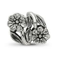 thumbnail image 4 of The Black Bow Sterling Silver Antiqued Double Flower Bead Charm, 4 of 8