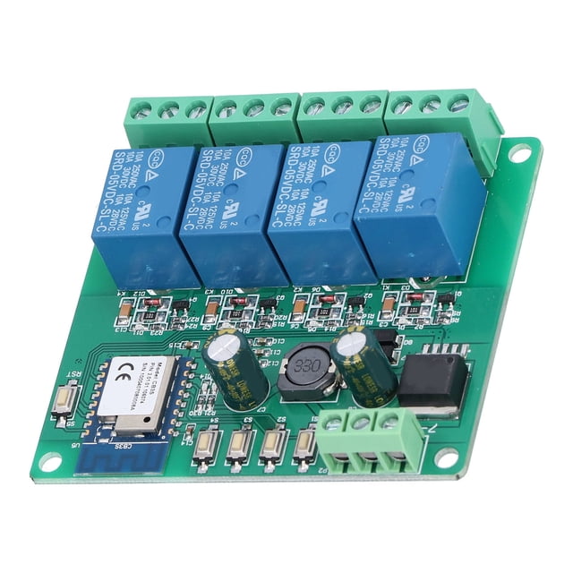 Módulo de relé remoto WiFi, placa de sincronización de avance lento con bloqueo automático y control por aplicación móvil de 4 canales