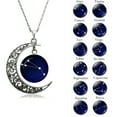 thumbnail image 2 of UDIYO Astrology Astrological Signs Hollow Moon Glass Cabochon Pendant Women Necklace, 2 of 7