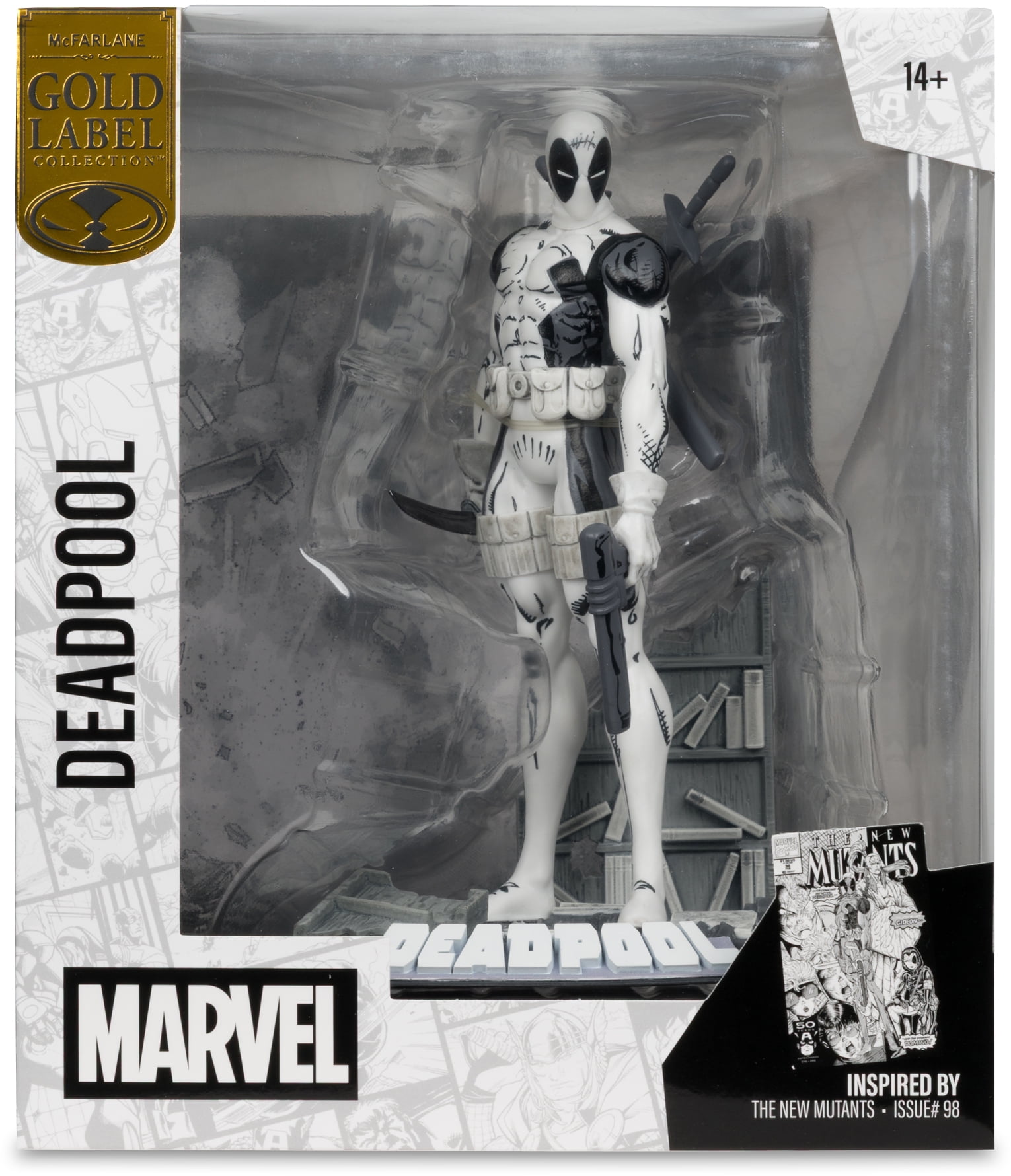 McFarlane Toys: Gold Label - The New Mutants #98 - Marvel Collection - 1:10 Deadpool (LINE ART)
